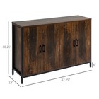 Industrial Sideboard Buffet Storage Cabinet With Adjustable Shelves Rustic Brown