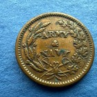 1863 Rare High Grade Patriotic Civil War Token    cannon   Cannon Balls    Army navy