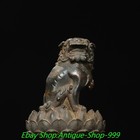 9  Old Chinese Bronze Gilt Lotus Foo Fu Dog Guardion Lion Incense Burner Censer