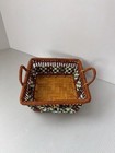 Square Woven Wicker Rattan 7    Storage Basket Cottage Core Country
