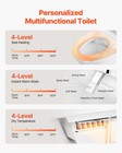 Elongated Smart Bidet Led Display Auto Freshening Toilet Heated Seat Touch Free