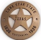 Vintage Texas Medallion Lone Star State Centennial 100th Commemorative
