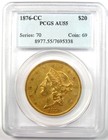 1876-cc Liberty Gold Double Eagle  20 Carson City Coin  Pcgs Au55 -  8 000 Value