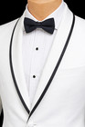 Men s Ike Behar White Tuxedo Jacket Shawl Lapels With Black Trim Slim Fit 40r