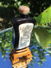 Antique Vintage Chinese Snuff Bottle Signed Collectible Oriental Art Calligraphy