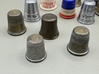 Lot 19 Vintage Thimbles Sewing Notions  Mixed Metal   Plastic  Mixed Sizes