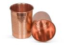 Pure Copper Water Drinking Glass Half Embossed Tumbler Cup Health Benefits 300ml