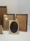 Lot Of 6 Vintage Brass Gold Metal Picture Frames  assorted Sizes 