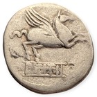 Pegasus Denarius Ancient Roman Republic Silver Coin 90bc Q Titius Mutinus 8q