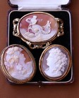 Antique Shell Cameo Gilded Brooch Circa 1890