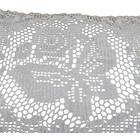 Vtg Filet Crochet Doily Butterfly Rose Off White Lace Mat 13 5  X 9 