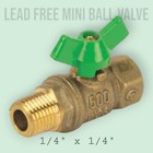 1 4  Female X Male Npt Lead Free Mini Ball Valve T Handle Full Port  600 Wog 