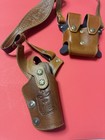 Iraqi Leather Brown Shoulder Holster With Magazines Holder