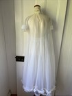Vintage Size 10   Small White Peignoir 2-piece Set Halter Nightgown   Bed Jacket