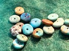  10  Original Navajo Indian Turquoise Trade Beads Discs Fur Trade 1800s