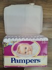 Vintage 80s Opened Box Pampers 24 Plastic Diapers Maxi 18-33 Lbs 8-15 Kgs