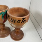 4 Puerto Rico Wooden Wine Cups Hand Painted