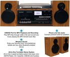 Boytone Bt-28spw Bluetooth Classic Turntable Record Cd Player Am fm Radio Walnut