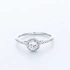 Halo Side Stone Engagement Ring 14k Gold 1 37 Ct Round Lab-grown Diamond D Vs1