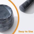 Heavy Duty Mortar And Pestle  Natural Marble Pestle Set  Black
