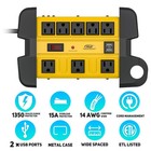 Crst 8 Outlet Metal Power Strip 1350j Heavy Duty Surge Protector With 2 Usb Port