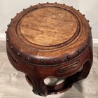 Vintage Wooden Chinese Garden Stool Drum Seat Table Hardwood Barrel Hongmu