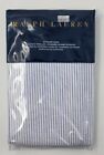  145 Ralph Lauren Standard Pillow Sham Oxford Stripe Blue White Reversible Solid