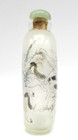 Vintage 1900s Inside Painted Qing Dynasty Snuff Bottle 3 5  W Serpintine Lid Or4