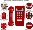 Htmengt Traditional Red Wall Phones For Landline Mechanical Ringing  Classic 255