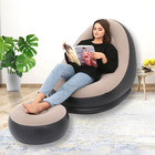 Inflatable Lazy Sofa Chair Pvc Flocking Foldable Sofa With Slip-on Lunch Lounge 