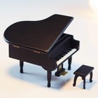 Wooden Grand Piano Music Box Mechanism With Bench And Metal Pedal  Ring Stora   