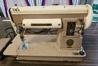 Vintage  1956  Singer 301a Sewing Machine Slank Shank With Pedal Tan Brown 