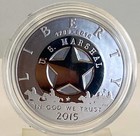 2015 U S Marshalls Proof Commemorative  999 Silver Dollar W packaging   Coa