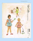 1950s Vintage Mccall Sewing Pattern 8999 Toddler Girls Bubble Bottom Romper Sz 4