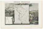 Antique Map  amerique Meridionale   south America  V  Levasseur  1849
