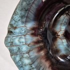 Mid Century 7  Mcm Drip Glaze Ashtray Pottery Turquoise Brown Vintage 