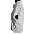 Vintage White Cotton Blouse High Neck Lace Trim Victorian Style Top Size L