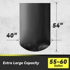      100 Pack 55 60 Gallon Trash Bags Commercial Heavy Duty Black Garbage Liners    