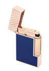 S t Dupont Line 2 Perfect Ping Lighter Blue   Gold Dragon Pattern C16632 Nib
