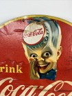 Coca Cola Sprite Boy Paper Coke Sign Double Sided Vintage Dated 1950 Wear