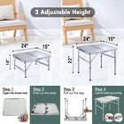 Villey Folding Camping Table 2ft Portable Lightweight Table W adjustable Legs Us