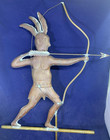 Antique Copper Full-body Indian Brave Weathervane With Vintage Honest Patina