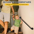 3ft Wall Mounted Stair Handrail Metal Black Indoor Outdoor Railing