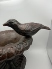 Cast Iron Bird Bath Feeder Garden Decor Pedestal Two Birds Rustic 13    Heavy