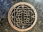 Vtg Round Vent Cover Cast Iron Floor Wall Grate