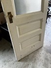   Antique Oak Door With Frosted Wheel Cut Glass 34 X 83 5  Architectural Salvage