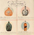 1943 Johnnie Walker Advertisement Famous Old Bottles Pilgrim Wine Vtg Print Ad