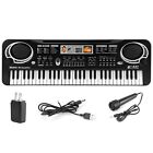 Black 61 Key Music Electronic Keyboard Electric Digital Piano Organ With Mic