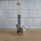 Vintage Brass Lucite Skyscraper Romeo Rega Style  Table Lamp