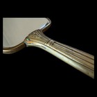 Antique Bronze Beveled Vanity Hand Mirror Art Nouveau Victorian Patina Gothic